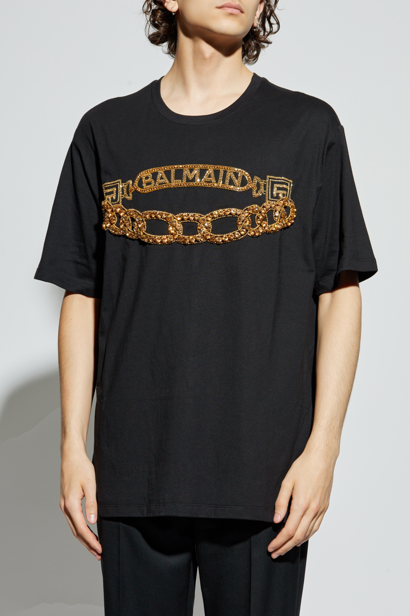 Loose T-shirt with optical illusion print - Women | BALMAIN